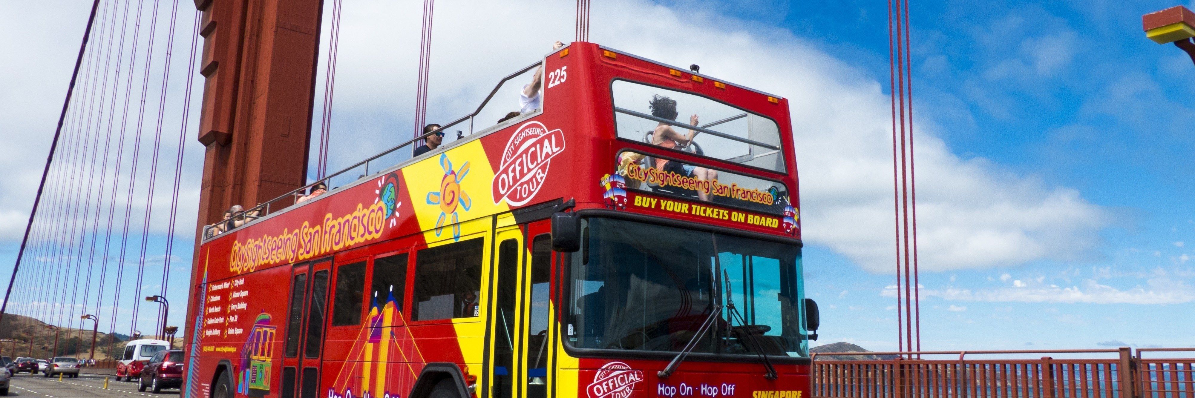 Cross the iconic golden gate bridge. San Francisco HopOn HopOff Bus Tour San Francisco Hop On Hop Off