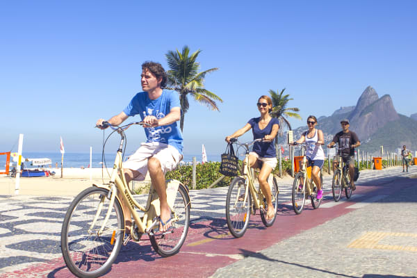 Bike paths on the Copacabana Beach