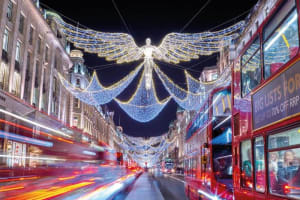 Illuminations of London on Christmas Eve