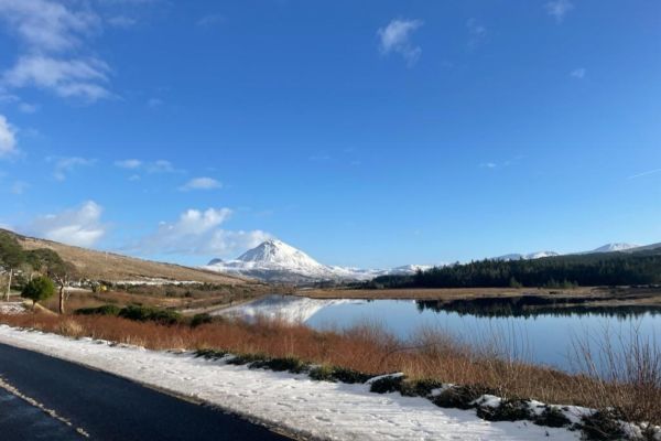 Experience the natural beauty of Mount Errigal, the highest peak in County Donegal, that stands at 751 meters (2,464 feet) tall as you cycle