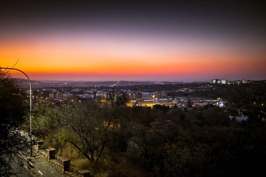 Sunset & Christmas Lights