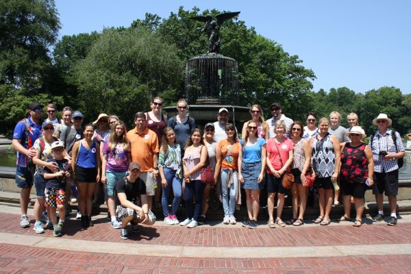 Tour Group in front of Bethesda Fountain on Central Park TV and Movie Sites Tour