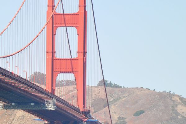 Red and White Fleets all-electric vessel Enhydra under the Golden Gate