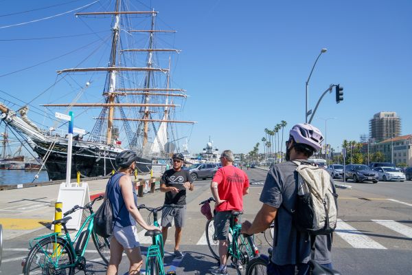 A guided group on the San Diego Electric Bike 3hr Tour