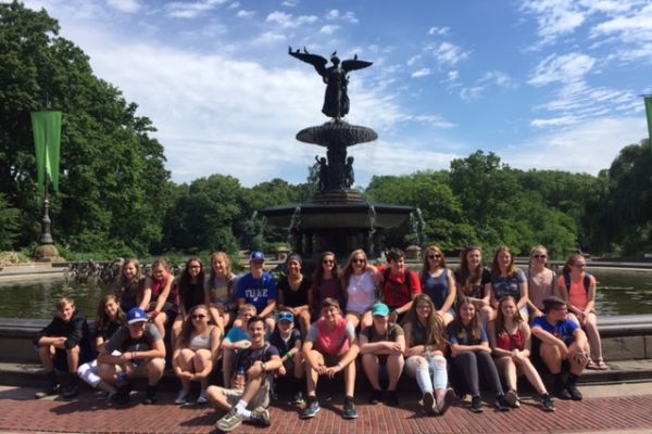 A group of Sightseers in front of the Bethesda Fountain