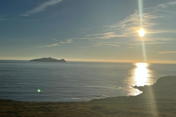 View of the Blasket Islands on a sunny day.