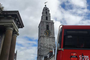 Cork City Tour Bus at Shandon Cathedral