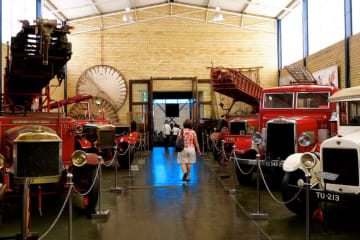 Joey the red bus meets her 'grandparents' at James Hall Museum of Transport