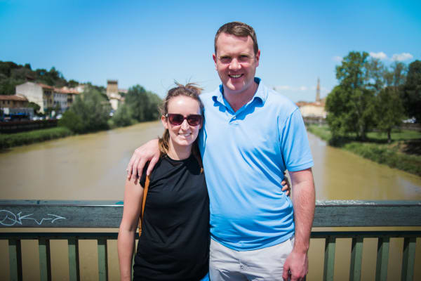 Couple along the Arno River