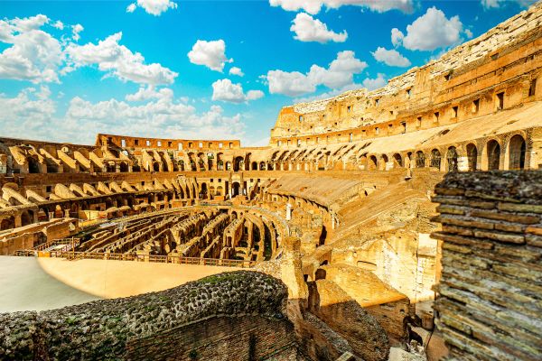 "Gladiator arena of the Roman Colosseum"
"Historical ruins of the Roman Colosseum"
"Architectural details of the Colosseum facade"
"Colosseum in ancient Rome, Italy"
"Visitors exploring the Colosseum amphitheater"