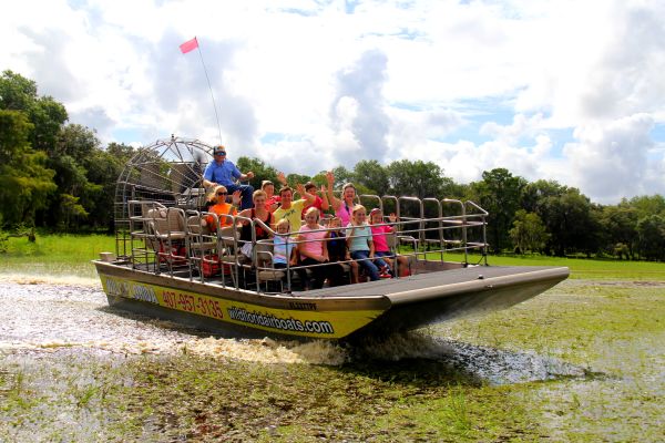 A group on the Wild Florida Airboat- 1-hour airboat tour