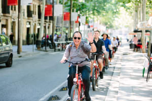 Riding through the Eixample