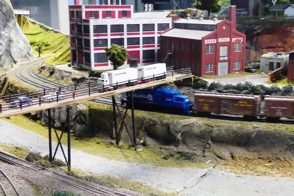 Model train bridge at Northlandz Miniature Wonderland