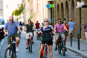 Riding through the Gothic Quarter
