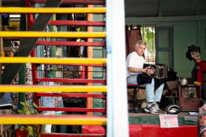 A local playing accordion