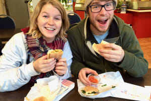 A Surinam chicken curry sandwich
