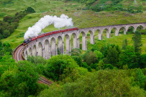 Glenfinnan Viaduct with train