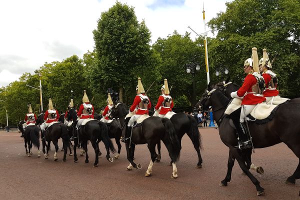 The British Royal Guards on Horses