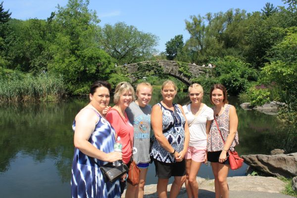Group Photo at the pond on Central Park TV and Movie Sites Tour