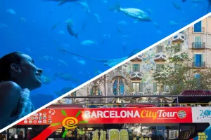 Barcelona Hop On Hop Off Bus Tour + Aquarium