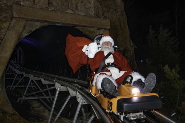 Santa Claus on the Rocky Top Mountain Coaster