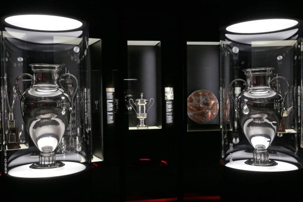 Trophies at Benfica Museum