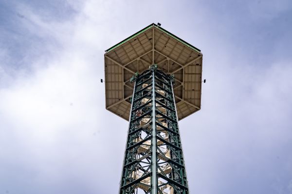 A ground view of the Gatlinburg Space Needle