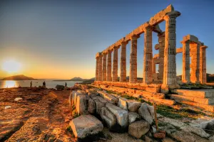 -Sunset to the Temple of Poseidon-