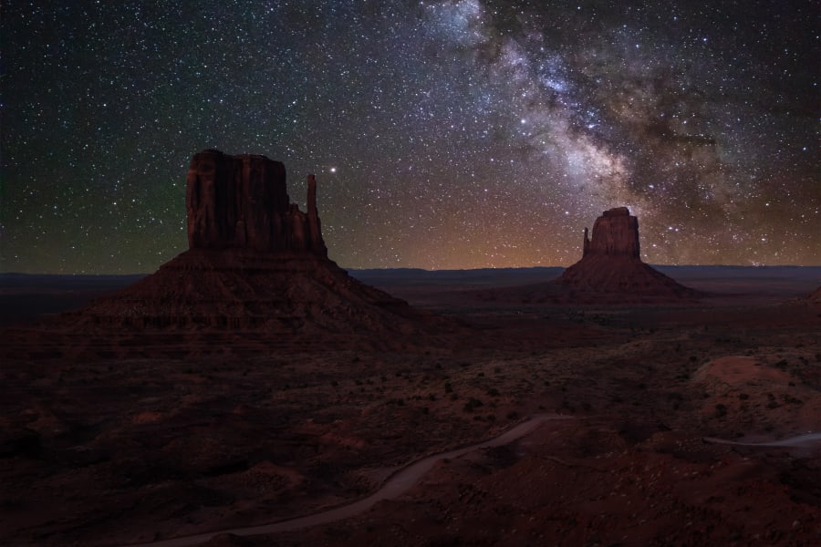 East & West Mitten Buttes w/ Milky Way