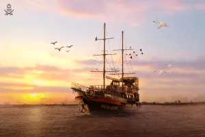 Tour Dubai Pirate Ship Sunset Dinner Cruise